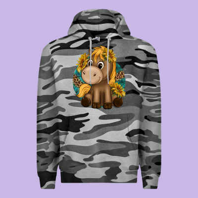 Cute Baby Horse Amd Sunflowers Premium Hoodie Designed By Texasbilliewilder