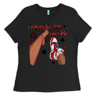 Black I Have Two Moods Black and Red Sneakers Afro Girl Ladies Tee - texasbilliewilder