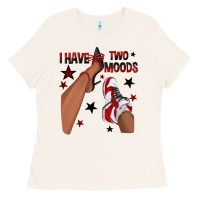 Bone I Have Two Moods Black and Red Sneakers Afro Girl Ladies Tee - texasbilliewilder