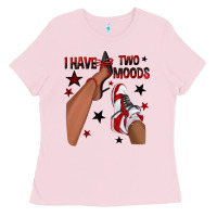 I Have Two Moods Black And Red Sneakers Afro Girl Ladies Tee | Teevron