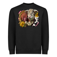 Black hereford bull western background Heavyweight Sweatshirt - LillyAllenDesigns