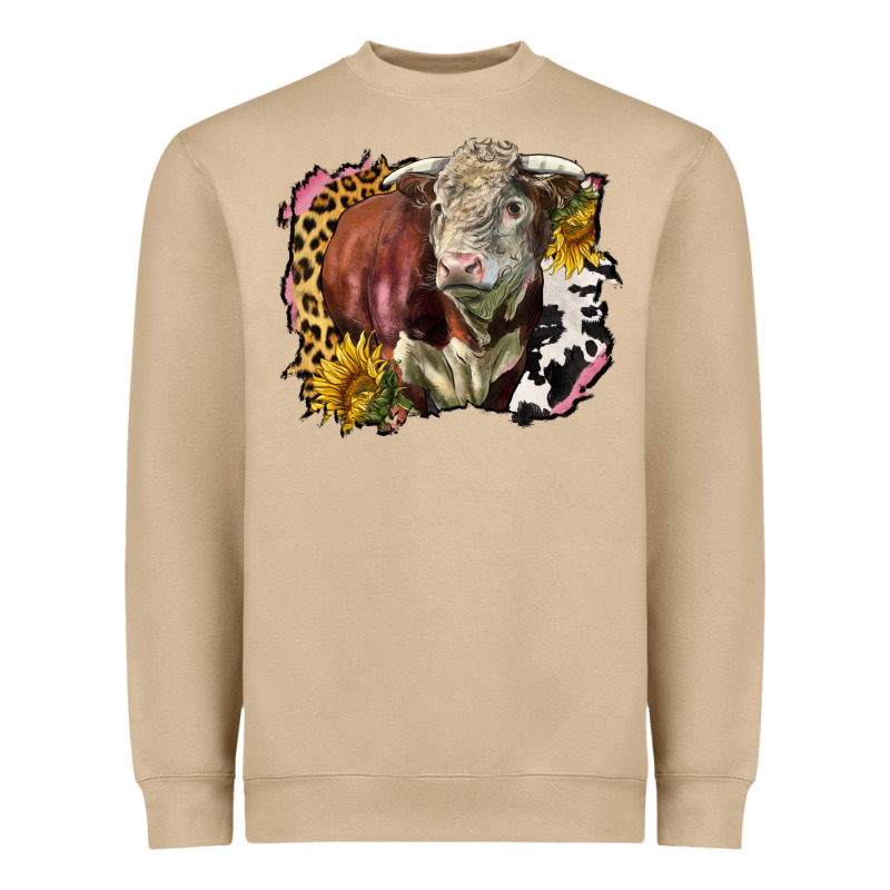 Hereford Bull Western Background Heavyweight Sweatshirt by LillyAllenDesigns | Teevron