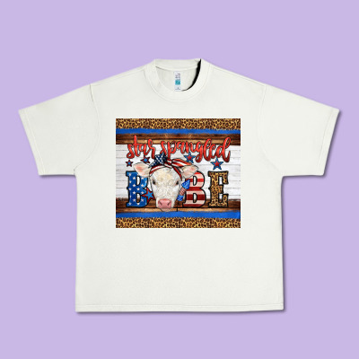 Western Star Spangled Baby Cow Urban Heavy Tee Designed By Lillyallendesigns