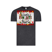 Vintage Black santa's favorite nurse Vintage Tee - AdoDesignShop