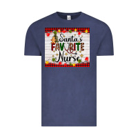 Vintage Denim santa's favorite nurse Vintage Tee - AdoDesignShop