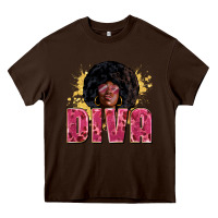 Chocolate Brown Diva juneteenth Heavy Core Tee - Zillion Design Studio