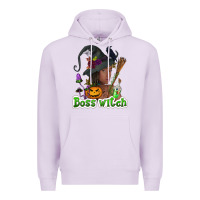 Lilac Boss witch afro Premium Hoodie - NancyCooperArtShop