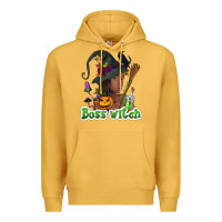 Mustard Boss witch afro Premium Hoodie - NancyCooperArtShop