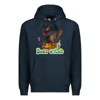 Navy Boss witch afro Premium Hoodie - NancyCooperArtShop