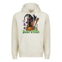 Oatmeal Heather Boss witch afro Premium Hoodie - NancyCooperArtShop