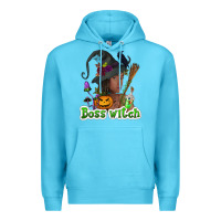 Ocean Blue Boss witch afro Premium Hoodie - NancyCooperArtShop