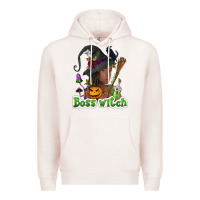 Pale Pink Boss witch afro Premium Hoodie - NancyCooperArtShop