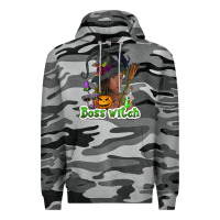 Slate Camo Boss witch afro Premium Hoodie - NancyCooperArtShop