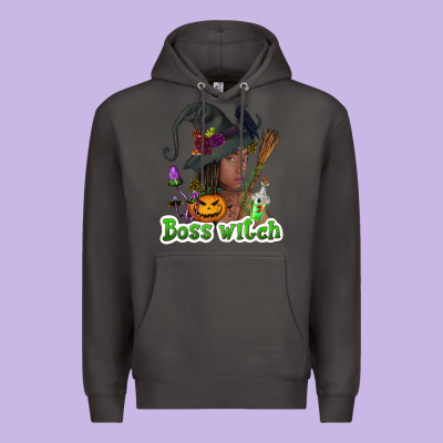 Boss Witch Afro Premium Hoodie Designed By Nancycooperartshop