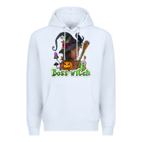 White Boss witch afro Premium Hoodie - NancyCooperArtShop