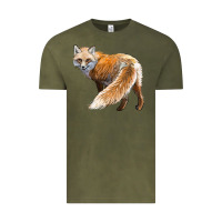 Vintage Olive Red Fox Vintage Tee - LillyAllenDesigns