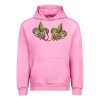 Fuchsia Pink skeleton hands mardi gras Urban Hoodie - OliviaCreatesArt