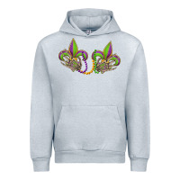 Heather Grey skeleton hands mardi gras Urban Hoodie - OliviaCreatesArt