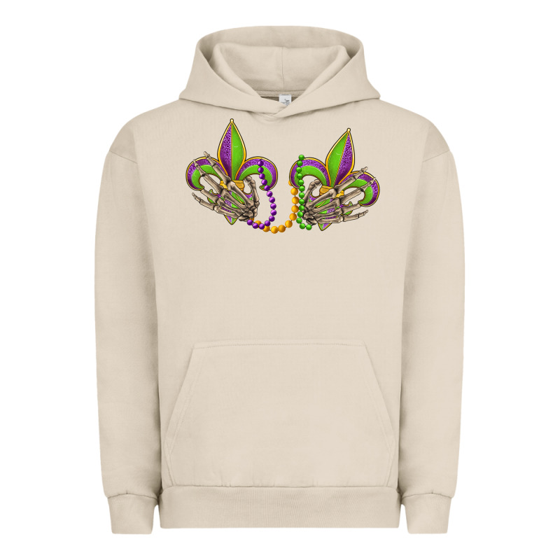 Skeleton Hands Mardi Gras Urban Hoodie by OliviaCreatesArt | Teevron