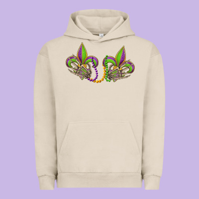 Skeleton Hands Mardi Gras Urban Hoodie Designed By Oliviacreatesart