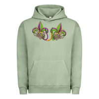 Pigment Oil Green skeleton hands mardi gras Urban Hoodie - OliviaCreatesArt