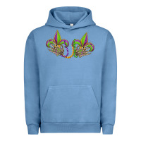 Pigment Pebble Blue skeleton hands mardi gras Urban Hoodie - OliviaCreatesArt
