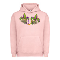 Pigment Salmon skeleton hands mardi gras Urban Hoodie - OliviaCreatesArt