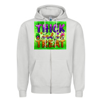 Dove Grey thick and a treat Zipper Hoodie - BundleAndBundleShop