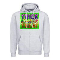 Heather Grey thick and a treat Zipper Hoodie - BundleAndBundleShop