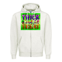 Oatmeal Heather thick and a treat Zipper Hoodie - BundleAndBundleShop
