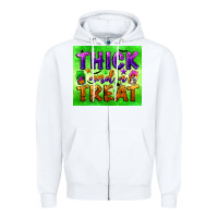 White thick and a treat Zipper Hoodie - BundleAndBundleShop