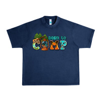 Navy born to camp with guitar Urban Heavy Tee - AdoDesignShop