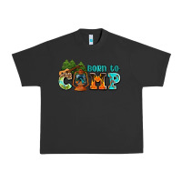 Pigment Black born to camp with guitar Urban Heavy Tee - AdoDesignShop