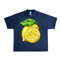 Navy lemon Urban Heavy Tee - BarkalooDesign