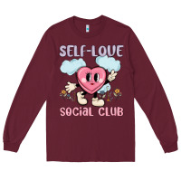 Burgundy self love social club Long Sleeve Tee - MaliasSmallBusiness