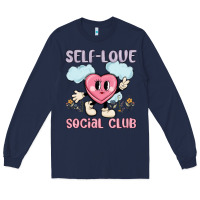 Navy self love social club Long Sleeve Tee - MaliasSmallBusiness