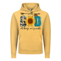 Vintage Mustard with god all things are possible Vintage Hoodie - Artiststas