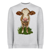 Heather Grey simmental heifer Heavyweight Sweatshirt - LillyAllenDesigns