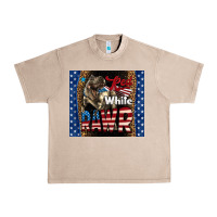 French Oak Red White Rawr Dinosaur T-Rex Urban Heavy Tee - LillyAllenDesigns