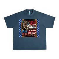 Midnight Navy Red White Rawr Dinosaur T-Rex Urban Heavy Tee - LillyAllenDesigns