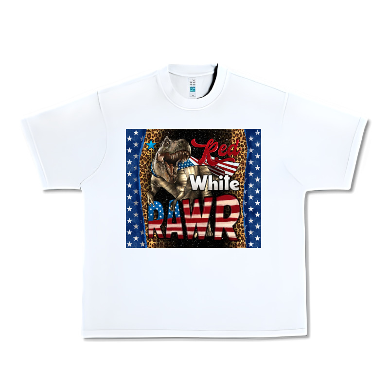 Red White Rawr Dinosaur T-rex Urban Heavy Tee by LillyAllenDesigns | Teevron