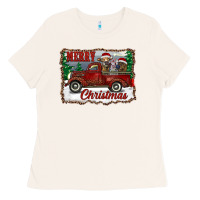 Bone christmas truck with cows Ladies Tee - RanaPortraitStore