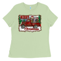 Matcha christmas truck with cows Ladies Tee - RanaPortraitStore