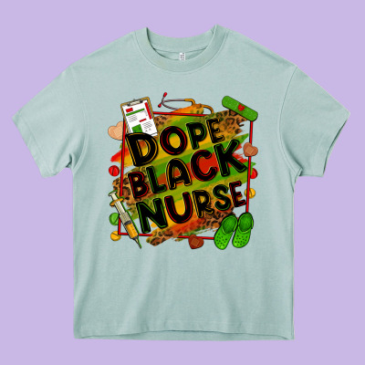 Dope Black Nurse Juneteenth Heavy Core Tee Designed By Zillion Design Studio