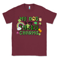 Burgundy my dog is my lucky charms Classic Tee - MaliasSmallBusiness