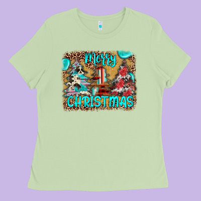 Merry Christmas Ladies Tee Designed By Jahusdesignshop