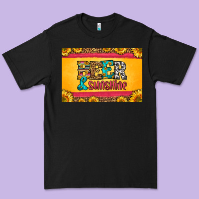 Beer And Sunshine Skinny Metal Can Holder Premium Tee Designed By Hra Design Shop