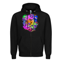Black halloween candy patches 1 Zipper Hoodie - BundleAndBundleShop