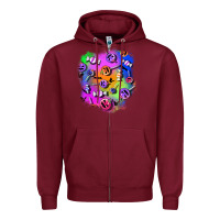 Burgundy halloween candy patches 1 Zipper Hoodie - BundleAndBundleShop