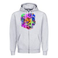 Heather Grey halloween candy patches 1 Zipper Hoodie - BundleAndBundleShop